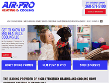 Tablet Screenshot of airproheatingllc.com